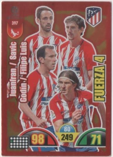 Cromo E00868: Album 2-Trading Car Game 2017-18, Juanfra-Savic-Codín-Filipe Luis-FUERZA 4: At de Madrid. Defensa