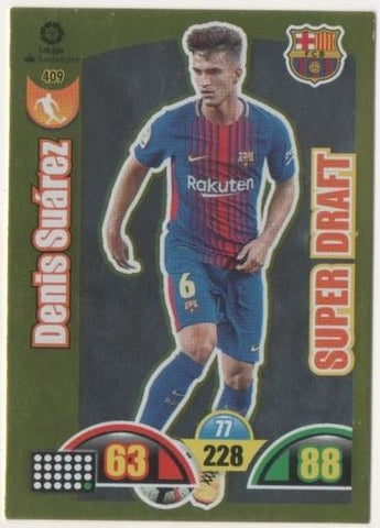 Cromo E00878: Album 2-Trading Car Game 2017-18, Denis Suárez-SUPER DRAFT: F.C.Barcelona. Medio