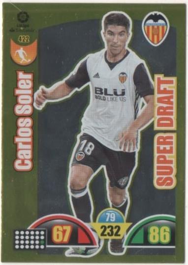 Cromo E00887: Album 2-Trading Car Game 2017-18, Carlos Soler-SUPER DRAFT: Valencia C.F. Medio