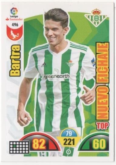 Cromo E00936: Album 2-Trading Car Game 2017-18, Bartra: Real Betis Balonpié. Defensa