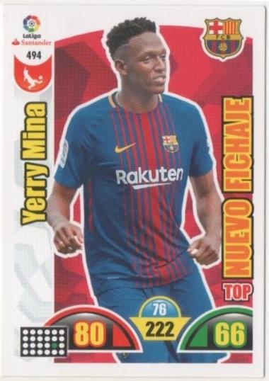 Cromo E00934: Album 2-Trading Car Game 2017-18, Yerry Mina: F.C. Barcelona. Defensa