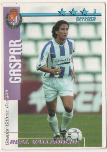Cromo E00187: Fichas de la Liga 2003, Gaspar: Real Valladolid. Defensa