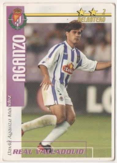 Cromo E00180: Fichas de la Liga 2003, Aganzo: Real Valladolid. Delantero