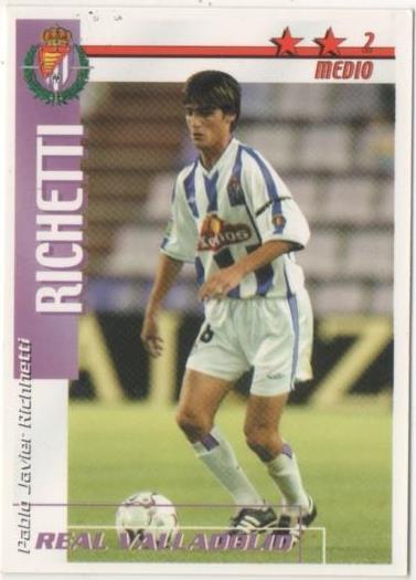 Cromo E00179: Fichas de la Liga 2003, Richetti: Real Valladolid. Medio 