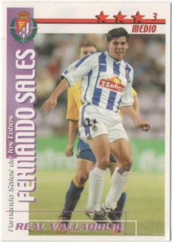 Cromo E00178: Fichas de la Liga 2003, Fernando Sales: Real Valladolid. Medio