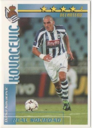 Cromo E00152: Fichas de la Liga 2003, Kovacevic: Real Sociedad. Delantero