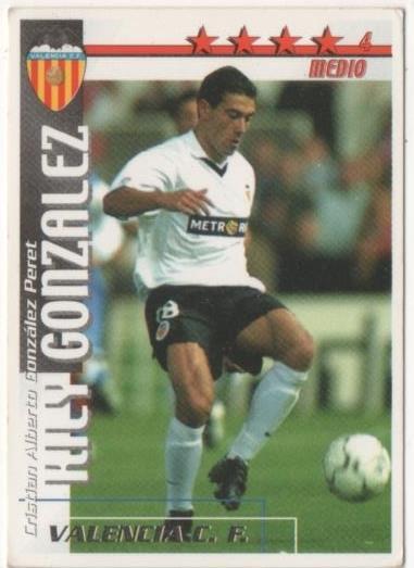 Cromo E00169: Fichas de la Liga 2003. Kily Gonzalez: Valencia F.C. Medio
