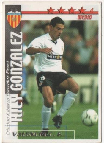 Cromo E00169: Fichas de la Liga 2003. Kily Gonzalez: Valencia F.C. Medio