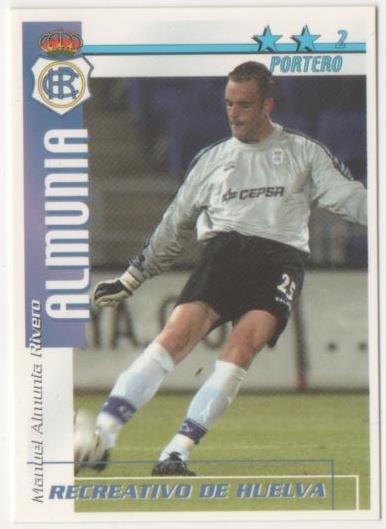 Cromo E00215: Fichas de la Liga 2003, Almunia: Recreativo de Huelva. Portero