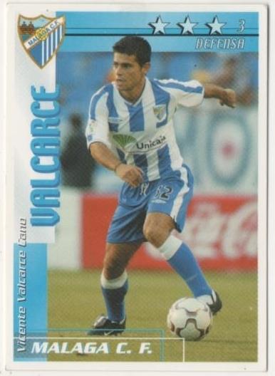 Cromo E00256: Fichas de la Liga 2003, Valcarce: Malaga C.F. Defensa