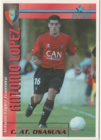 Cromo E00282: Fichas de la Liga 2003, Antonio López: C.AT. Osasuna, Defensa.