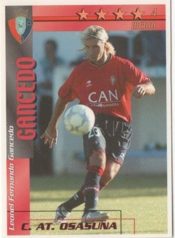 Cromo E00275: Fichas de la Liga 2003, Gancedo: C.AT. Osasuna. Medio