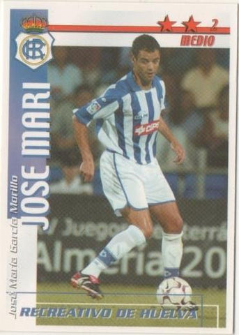 Cromo E00228: Fichas de la Liga 2003, José Mari: Recreativo de Huelva. Medio