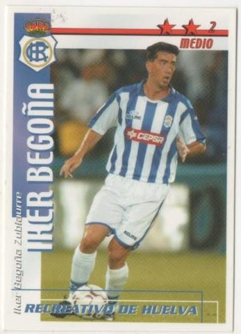 Cromo E00224:  Fichas de la Liga 2003, Iker Begoña: Recreativo de Huelva. Medio