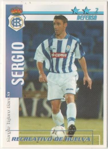 Cromo E00220: Fichas de la Liga 2003, Sergio: Recreativo de Huelva. Defensa