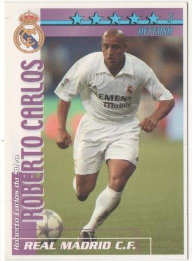Cromo E00233: Fichas de la Liga 2003, Roberto Carlos: Real Madrid. Defensa