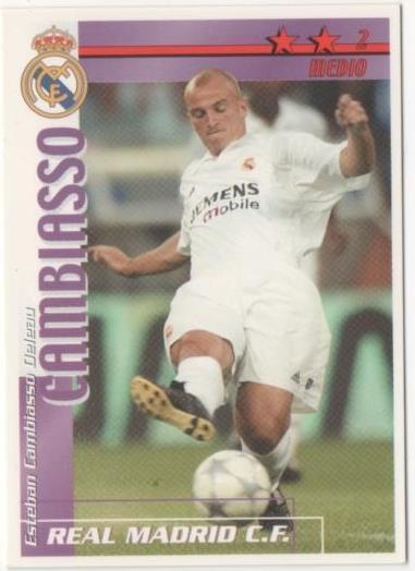 Cromo E00242: Fichas de la Liga 2003, Cambiasso: Real Madrid. Medio