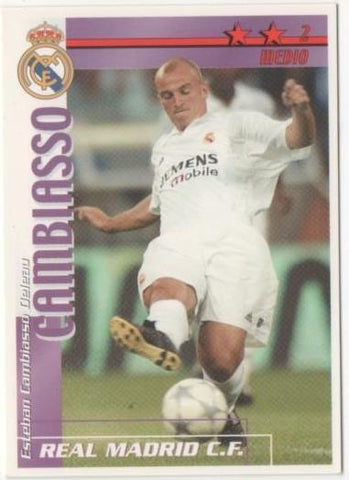 Cromo E00242: Fichas de la Liga 2003, Cambiasso: Real Madrid. Medio
