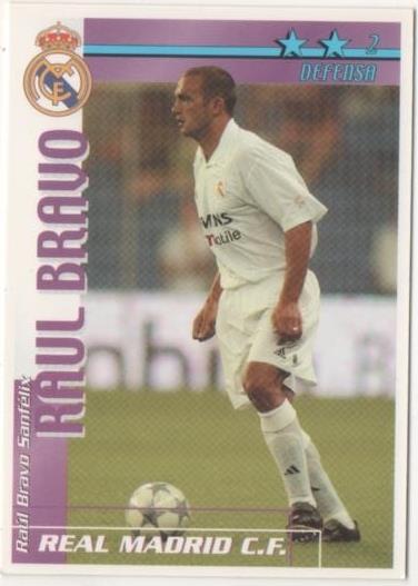 Cromo E00235: Fichas de la Liga 2003, Raúl Bravo: Real Madrid. Defensa