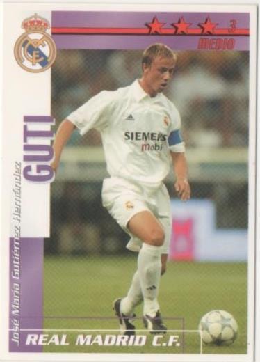 Cromo E00240: Fichas de la Liga 2003, Guti: Real Madrid. Medio