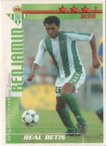 Cromo E00036: Fichas de la Liga 2003, Benjamin: Real Betis. Medio