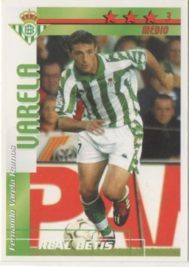 Cromo E00023: Fichas de la Liga 2003, Varela: Real Betis. Medio
