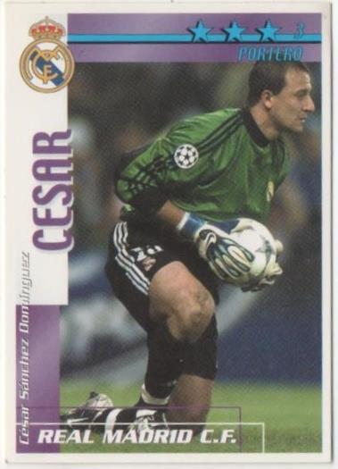 Cromo E00123: Fichas de la Liga 2003, Cesar: Real Madrid. Portero