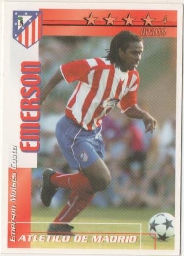 Cromo E00116: Fichas de la Liga 2003: Emerson: Atletico de Madrid. Medio