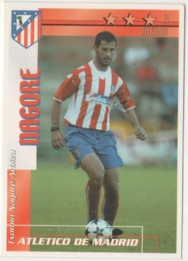 Cromo E00111: Fichas de la Liga 2003, Nagore: Atletico de Madrid. Medio