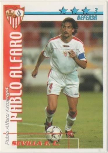 Cromo E00140: Fichas de la Liga 2003, Pablo Alfaro: Sevilla F. C. Defensa