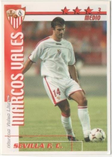 Cromo E00128: Fichas de la Liga 2003, Marcos Vales: Sevilla F.C. Medio