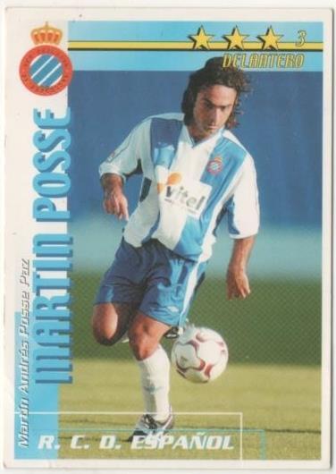 Cromo E00107: Fichas de la Liga 2003, Martín PossER.C.D. Español. Delantero