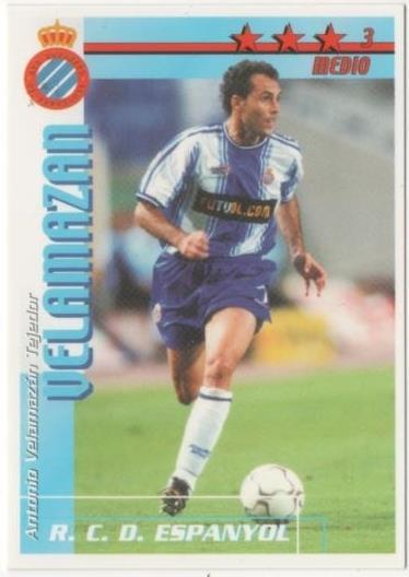 Cromo E00105: Fichas de la Liga 2003, Velamazan: R.C. D. Español. Medio