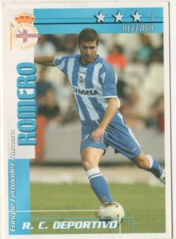 Cromo E00084: Fichas de la Liga 2003, Romero: R.C.D. La Coruña. Defensa