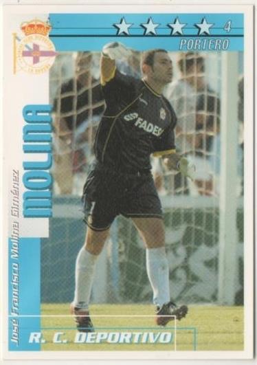 Cromo E00076: Fichas de la Liga 2003, Molina: R. C.D. La Coruña. Portero