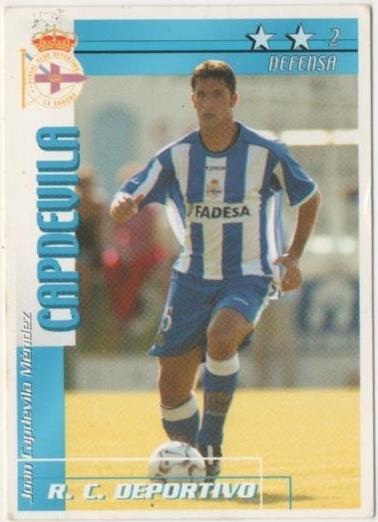 Cromo E00088: Fichas de la Liga 2003, Capdevila: R.C. D. La Coruña. Defensa