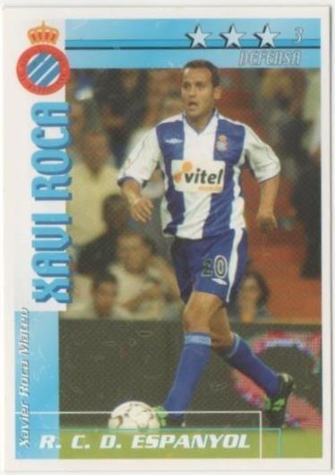 Cromo E00102: Fichas de la Liga 2003, Xavi Roca: R.C. D. Español. Defensa