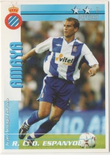 Cromo E00100: Fichas de la Liga 2003, Amaya: R.C. D. Español. Defensa