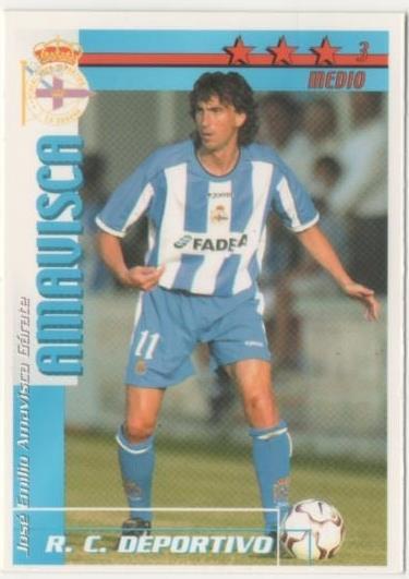 Cromo E00094: Fichas de la Liga 2003, Amavisca: R.C. D. La Coruña. Medio