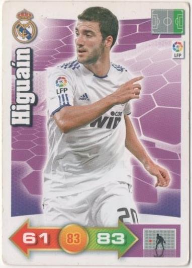 Cromo E00446: Album 1-Trading Car Game 2010-11, Higuaín: Real Madrid. Delantero