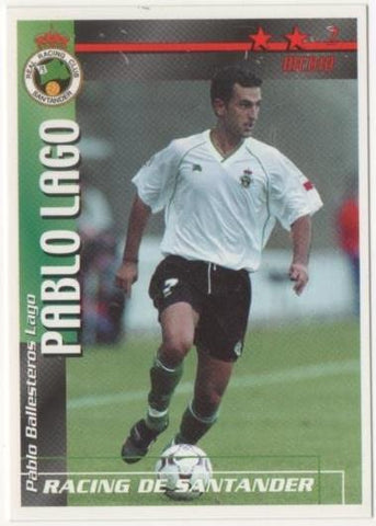 Cromo E00301: Fichas de la Liga 2003, Pablo Lago: Racing de Santander. Medio 