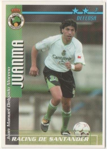 Cromo E00299: Fichas de la Liga 2003, Juanma: Racing de Santander. Defensa