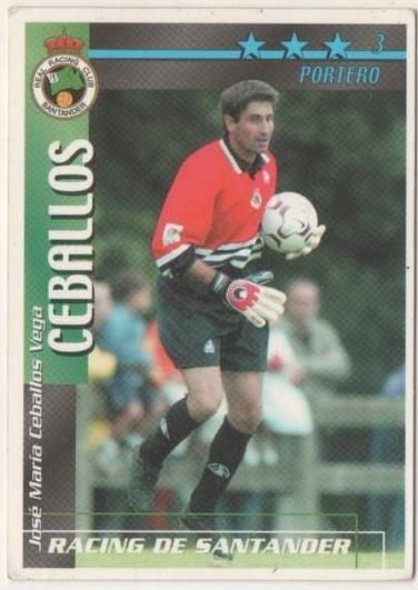 Cromo E00292: Fichas de la Liga 2003, Ceballos: Racing de Santander. Portero
