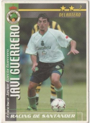 Cromo E00303: Fichas de la Liga 2003, Javi Guerrero: Racing de Santander. Delantero