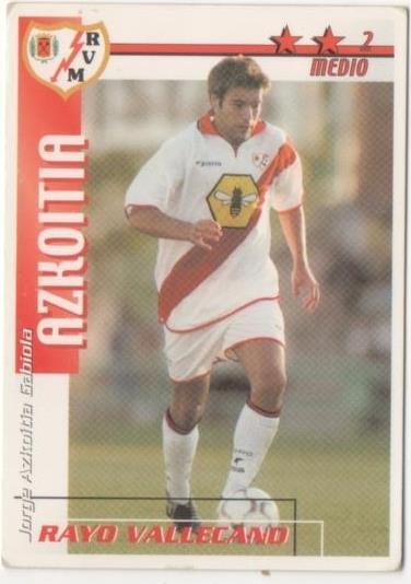 Cromo E00314: Fichas de la Liga 2003, Azkoitia: Rayo Vallecano. Medio
