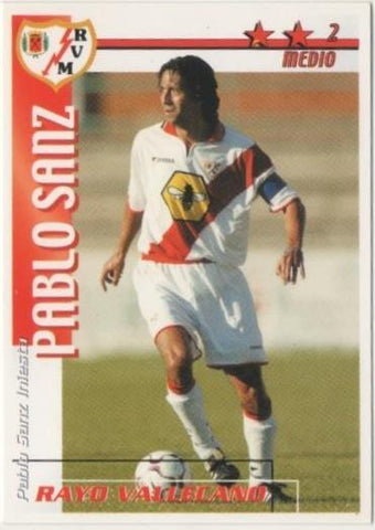 Cromo E00312: Fichas de la Liga 2003, Pablo Sanz: Rayo Vallecano. Medio