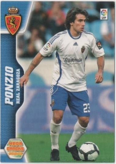 Cromo E00357: Mega Cracks 2010-11, Ponzio: Real Zaragoza. Defensa