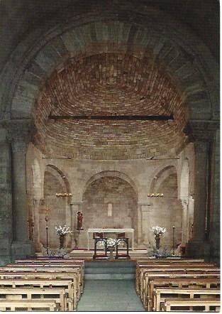 POSTAL L01262: Interior de la iglesia de Porqueres, Girona