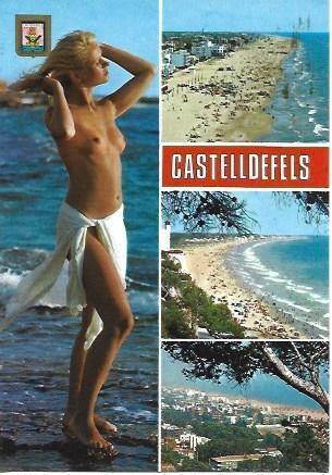 POSTAL L01275: Vistas de Castelldefels, Barcelona