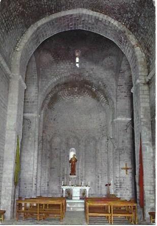 POSTAL L01213: Interior de la iglesia de Sant Jaume de Frontenya